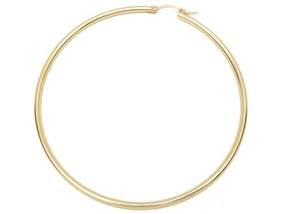 14KGF フープピアス（チューブ） 73mm【1ペア販売】(14K-445HP 金具
