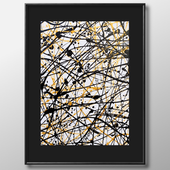 抽象画　黒　ゴールド　（No.243）　絵画　シンプル　インテリア 1枚目の画像