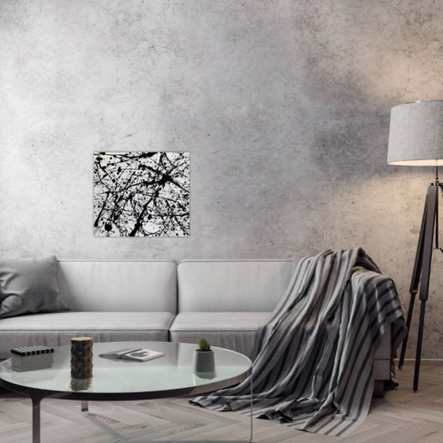 モノクロ絵画　抽象画　アート　インテリア　モデルルーム 楽天市場】【500円OFFクーポン】 抽象画 モノクロ デザイン