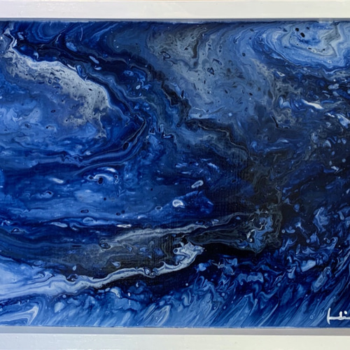 絵画　油絵　原画　抽象画　現代アート　海　ブルー　北欧　インテリア　F4 A study of the color blue δ/抽象画 (F4) /北欧/アート/モダン