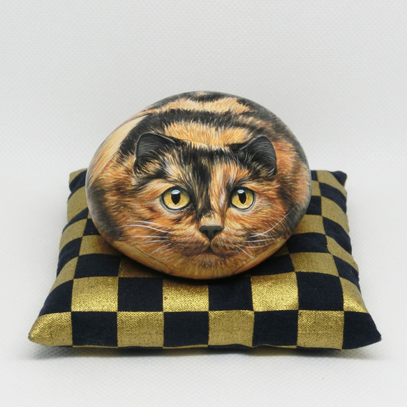 ネコアート/さび猫/アニマルアートコレクション/1点ものストーンアート