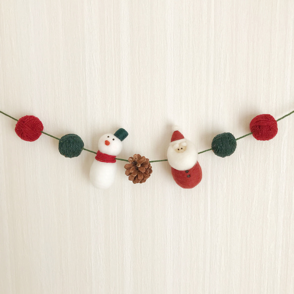 最後の一点】X'mas2020☆羊毛フェルトのクリスマスガーランド