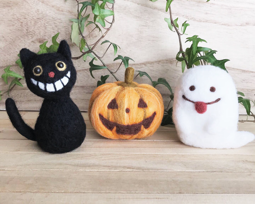 くまオバケ&黒猫オバケ☆ハロウィン 1_ba31e809690458f736ac3c534191