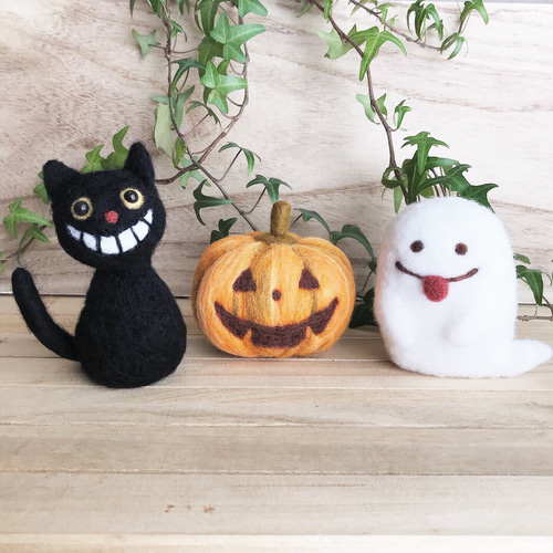 仲良し黒猫♡ハロウィン 仲良し黒猫オバケ♡ハロウィン