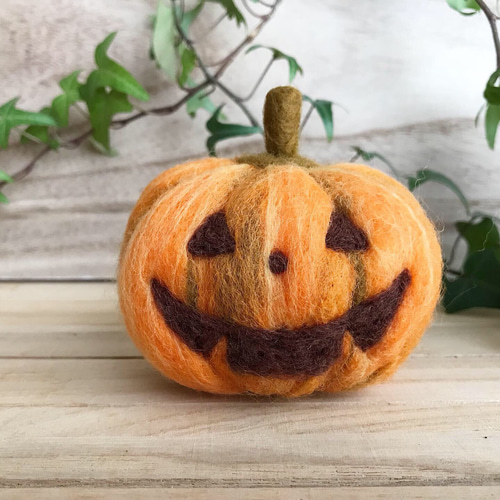 ハロウィン黒猫・かぼちゃ・おばけ3点セット♪ 羊毛フェルト cumin 