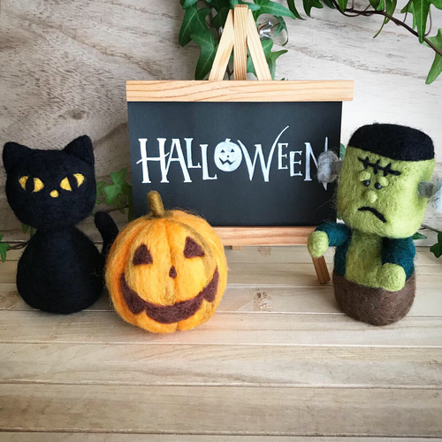 ハロウィン☆フランケンと仲間たち♪ 羊毛フェルト cumin seed 通販