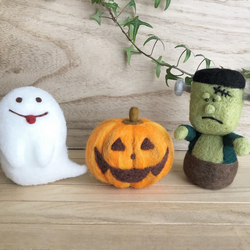 ハロウィン☆フランケンと仲間たち♪ 羊毛フェルト cumin seed 通販