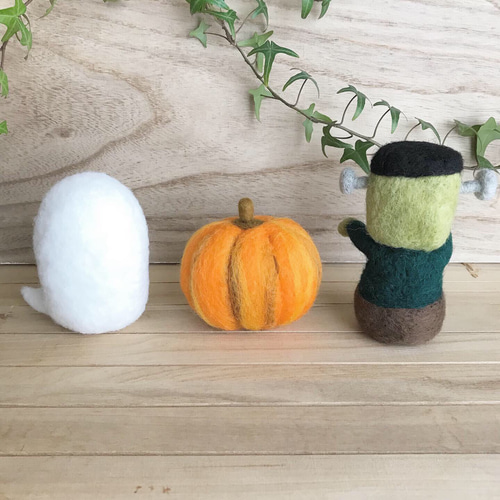 ハロウィン☆フランケンと仲間たち♪ 羊毛フェルト cumin seed 通販