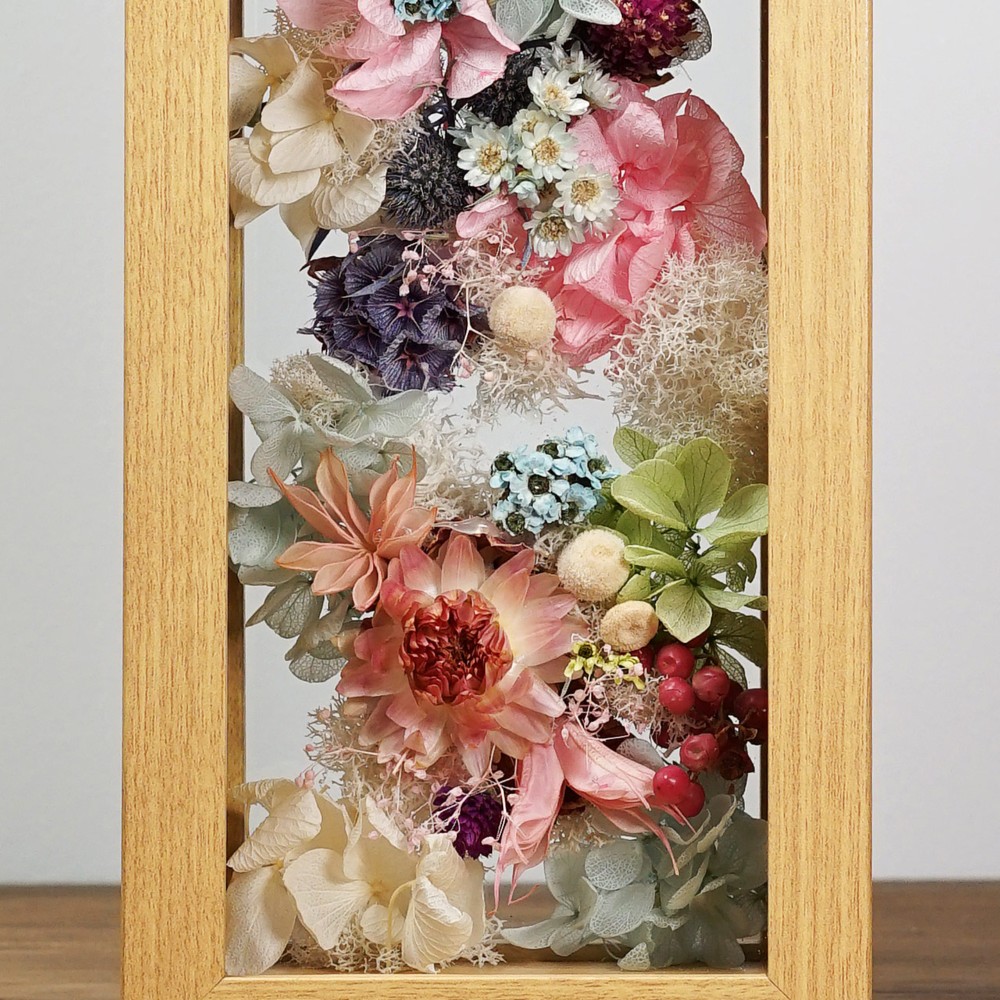 ❤ドライフラワー・フレーム（DF-09）両親贈呈　結婚祝い　誕生日　記念日　開店祝い　ウェディング　名入れ