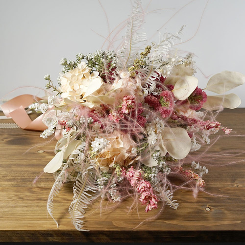 ❤【オーダーメイド可】ドライフラワー・ブライダルブーケ（DB-004