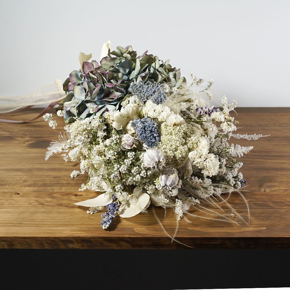 ❤【オーダーメイド可】ドライフラワー・ブライダルブーケ（DB-002） ウェディングブーケ　前撮り　フォトウェディング