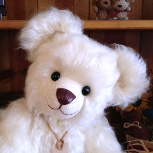 オフホワイトの大きなテディベア その他人形 アトリエうえん 通販  