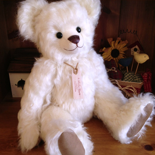 オフホワイトの大きなテディベア その他人形 アトリエうえん 通販  