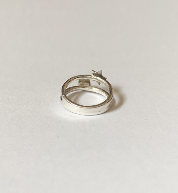 ｢SV99.9｣クリスタル＆スター二重リング(6号)