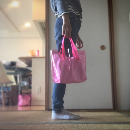 セリーヌ ビニールバッグ ピンク 透明 PVC / トートも! Amazon.co.jp: ビニールバッグ 透明 丈夫 な トート クリア