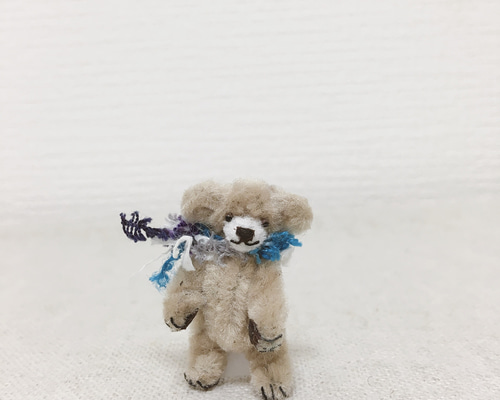 人気作家様　ミニチュアテディベア　ぬいぐるみ bear-pokke01i /テディベア くま ぬいぐるみ ミニチュア 小さい