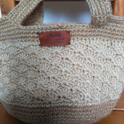 麻ひも松編みバッグ（オフホワイト） 4枚目の画像