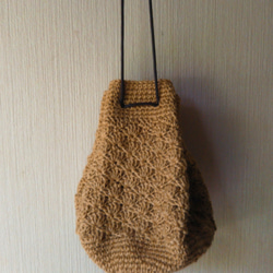 麻ひも松編み巾着バッグ 1枚目の画像