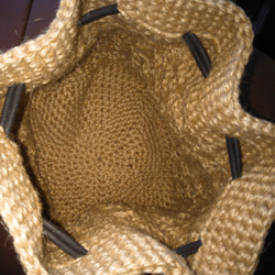 麻ひも松編み巾着バッグ 2枚目の画像