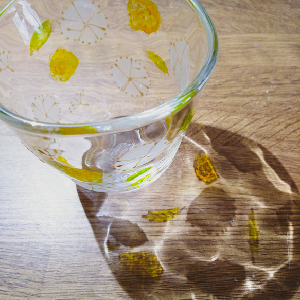 ガラスのフリーカップ たんぽぽ 6枚目の画像