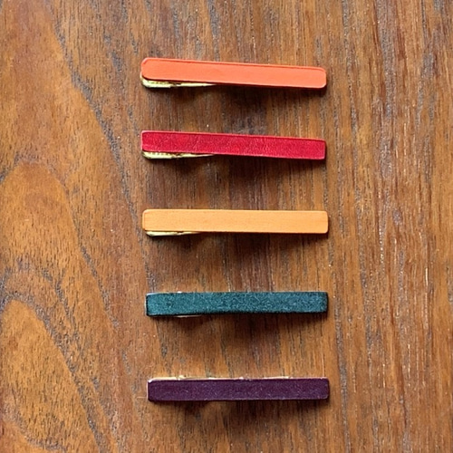 Tie pin ネクタイピン タンニン鞣しオイルレザー タイピン・カフス