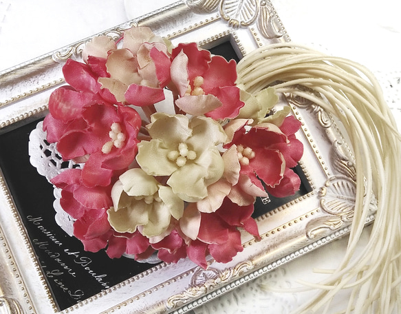 ハンドメイドコサージュ ピンク×小花 卒業式 入学式 セレモニー 発表会 ぬ