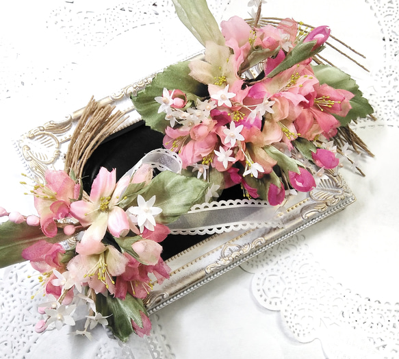 【送料無料】桜の親子コサージュ　卒業式　入学式　結婚式　アートフラワー　布花　染花　造花 1枚目の画像