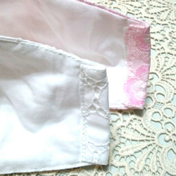 15【送料無料】2枚セット 立体マスク ピンク系レース 　綿サークルレース(白) 4枚目の画像