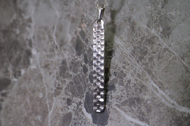 シルバーネックレス・市松模様N02