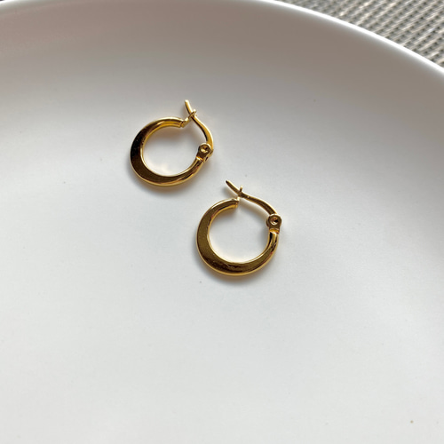 nood ハンドメイド ゴールド フープピアス ゴールド フープピアス 小ぶり ピアス（フープ） AS model 通販