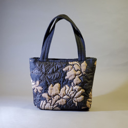 【槑的手作包】黒牡丹エンボス手縫いバッグ〜手縫いバッグハンドバッグ 1枚目の画像