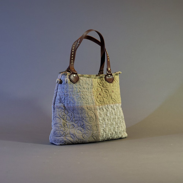【槑さん手作りバッグ】さしこパッチワークショルダーバッグ～手縫いバッグ・ハンドバッグ・ショルダーバッグ 2枚目の画像