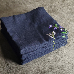 槑さん手作りバッグ】紺刺し子刺繍鼈甲グラフィックショルダー