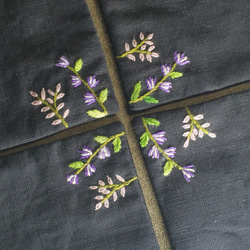 【槑的手作】日本の布棘刺繡手作り布コースター_小花 2枚目の画像