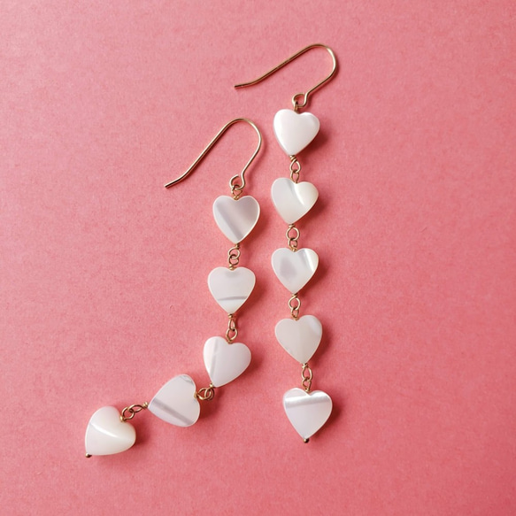 Kaya14kgfマザーオブパールマーメイドカービングピアス/イヤリング Kaya様専用14kgfマザーオブパールマーメイドカービングピアス