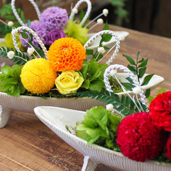 プリザーブドフラワー アレンジ テディベアブーケ プリザーブド