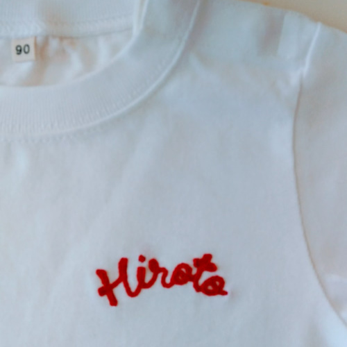 キッズTシャツ（名入れ） 刺繍チェーンステッチ Tシャツ 稲妻雷