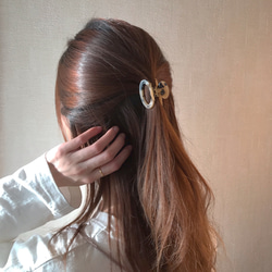 ミニ べっ甲バンスクリップ シンプル ヘアクリップ  髪留め ヘアアレンジ ハーフアップ 5枚目の画像