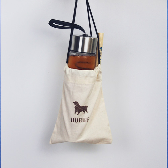 DUBBE|天然棉質束口袋（簡約*1）- 適用於瓶刷 / 個人隨身小物 / 3C用品/飲料瓶 / 文具，減塑，設計，文創 第5張的照片