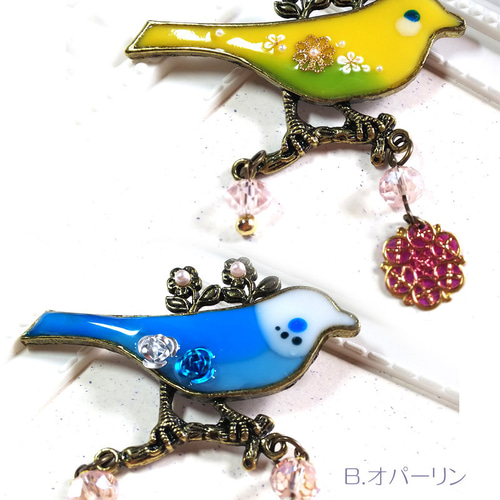 受注生産】ハンドメイド/レジンアクセサリー/鳥・インコ【受注