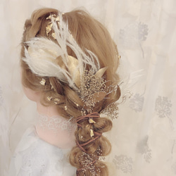 金箔ヘア✨ヘッドドレス★ウエディング★結婚式★花嫁★卒業式★ヘアアクセサリー★ヘッドパーツ★マタニティフォト★成人式 4枚目の画像