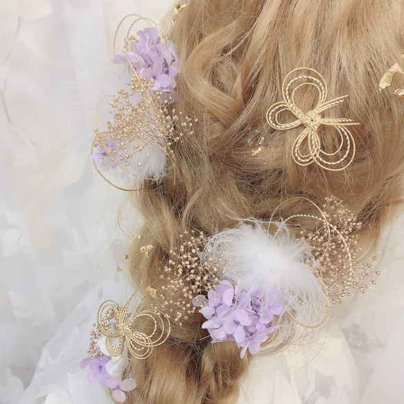 金箔ヘア✨ヘッドドレス★ウエディング★結婚式★花嫁★卒業式★ヘアアクセサリー★ヘッドパーツ★マタニティフォト★成人式 8枚目の画像