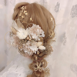 金箔ヘア✨ヘッドドレス★ウエディング★結婚式★卒業式★ヘアアクセサリー★ヘッドパーツ★花嫁★成人式 3枚目の画像