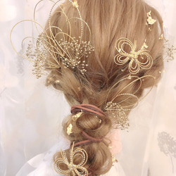 金箔ヘア✨ヘッドドレス★ウエディング★結婚式★花嫁★卒業式★ヘアアクセサリー★ヘッドパーツ★マタニティフォト★成人式 2枚目の画像