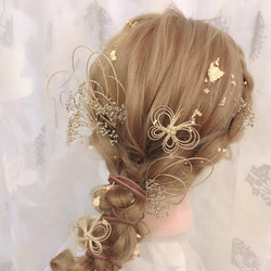 金箔ヘア✨ヘッドドレス★ウエディング★結婚式★花嫁★卒業式★ヘアアクセサリー★ヘッドパーツ★マタニティフォト★成人式 4枚目の画像