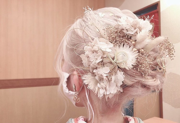 再販✨ヘッドドレス★ウエディング★結婚式★花嫁★卒業式★ヘアアクセサリー★ヘッドパーツ★マタニティフォト★成人式 5枚目の画像