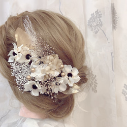 アネモネ★ヘッドドレス★ウエディング★結婚式★花嫁★卒業式★ヘアアクセサリー★ヘッドパーツ★マタニティフォト★成人式 1枚目の画像