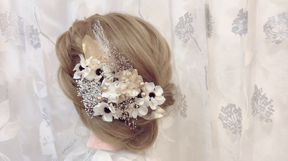 アネモネ★ヘッドドレス★ウエディング★結婚式★花嫁★卒業式★ヘアアクセサリー★ヘッドパーツ★マタニティフォト★成人式 1枚目の画像