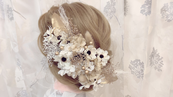 アネモネ★ヘッドドレス★ウエディング★結婚式★花嫁★卒業式★ヘアアクセサリー★ヘッドパーツ★和装着物★成人式 1枚目の画像