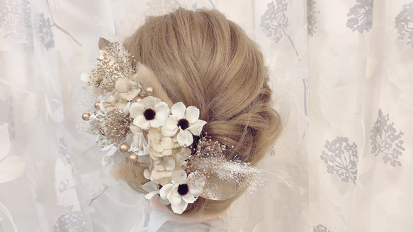 アネモネ★ヘッドドレス★ウエディング★結婚式★花嫁★卒業式★ヘアアクセサリー★ヘッドパーツ★和装着物★成人式 2枚目の画像